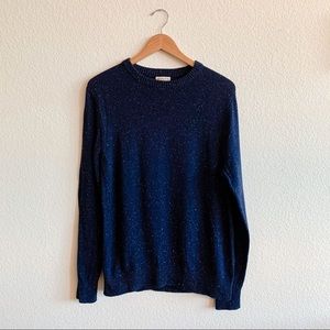 Men’s Pebbled Navy Crewneck Sweater Sz Medium